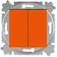 Выключатель кнопочный без рамки ABB EPJ Levit 2-кл. оранжевый/дымчатый чёрный картинка